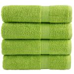 Prosoape de duș premium SOLUND 4 buc. verde 70x140 cm 600 gsm GartenMobel Dekor