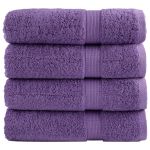 Prosoape de duș premium SOLUND 4 buc. violet 70x140 cm 600 gsm GartenMobel Dekor