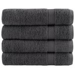 Prosoape duș premium SOLUND 4 buc antracit 70x140cm 600gsm GartenMobel Dekor