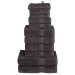 Set de prosoape premium SOLUND, 12 piese, antracit, 600 g/m² GartenMobel Dekor