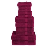 Set de prosoape premium SOLUND, 12 piese, bordo, 600 g/m² GartenMobel Dekor