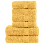 Set de prosoape premium SOLUND, 6 piese, auriu, 600 g/m² GartenMobel Dekor