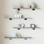 Rafturi de perete, 4 buc., gri sonoma, 60x10x1,5 cm, lemn GartenMobel Dekor