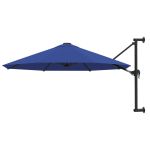 Umbrelă de soare de perete cu stâlp metalic, albastru, 300 cm GartenMobel Dekor