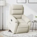 Fotoliu rabatabil cu ridicare, crem, catifea GartenMobel Dekor