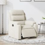 Fotoliu rabatabil electric, crem, catifea GartenMobel Dekor