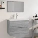 Set de mobilier de baie, gri sonoma, lemn prelucrat GartenMobel Dekor