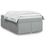 Pat box spring cu saltea, gri deschis, 120x190 cm, textil GartenMobel Dekor