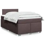 Pat box spring cu saltea, maro închis, 120x190 cm, textil GartenMobel Dekor
