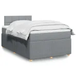 Pat box spring cu saltea, gri deschis, 120x190 cm, textil GartenMobel Dekor