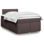 Pat box spring cu saltea, maro închis, 120x190 cm, textil GartenMobel Dekor