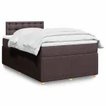 Pat box spring cu saltea, maro închis, 120x190 cm, textil GartenMobel Dekor
