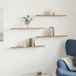 Rafturi de perete, 4 buc., stejar artizanal, 60x20x1,5 cm, lemn GartenMobel Dekor