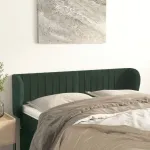 Tăblie de pat cu aripioare verde închis 147x23x78/88 cm catifea  GartenMobel Dekor