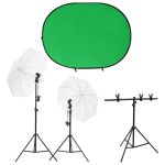 Kit studio foto cu set de lumini și ecran de fundal GartenMobel Dekor