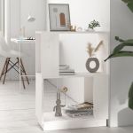 Bibliotecă/Separator cameră, alb, 51x25x70 cm lemn masiv pin GartenMobel Dekor