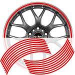 Set 16 inele din autocolant pentru jante culoare Rosu Lucios FAVLine Selection