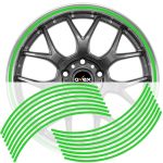 Set 16 inele din autocolant pentru jante culoare Verde Lucios FAVLine Selection