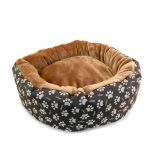 Culcus moale cu perna, pentru caine/pisica, culoare crem-maron, impermeabil, baza antiderapanta, 50 cm FAVLine Selection