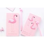 Set Cadou pentru Copii, Caiet cu Flamingo finisat cu piele ecologica + Pix cu Flamingo FAVLine Selection