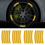 Set 20 bucati Elemente Reflectorizante "Wheel Arch" pentru autoturisme, biciclete, motociclete, atv-uri, scutere, culoare Orange FAVLine Selection