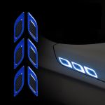 Set 2 stickere reflectorizante DIAMOND cu insertie Carbon 5D, culoare Albastra FAVLine Selection