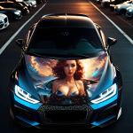 Folie Capota Auto "Hood Art" rezistenta la exterior, marime L (180 x 130cm) - Cod: AVX-CAPOTA-012L FAVLine Selection