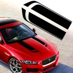 Set 2 stickere autoadezive Tuning, model "Hood Stripes V1", dimensiune 85 x 12 cm, culoare Neagra FAVLine Selection
