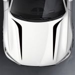 Set 2 stickere autoadezive Tuning, model "Hood Stripes V2", dimensiune 100 x 26 cm, culoare Neagra FAVLine Selection