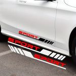 Set 2 stickere autoadezive Tuning in doua culori, model "Racing Stripes V3", dimensiune 58 cm, culoare Negru + Rosu FAVLine Selection