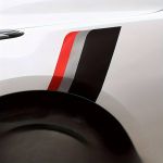 Sticker autoadeziv Tuning, model "Racing Flag", dimensiune 30 x 24 x 17 cm, culoare Negru/Argintiu/Rosu FAVLine Selection