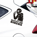 Sticker autoadeziv pentru vehicule Off Road, model "Respect For Bikers", dimensiune 17 x 12 cm, culoare Neagra FAVLine Selection
