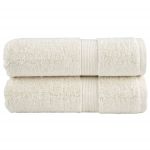 Prosoape mâini premium SOLUND 2 buc crem 30x30 cm 600 gsm GartenMobel Dekor