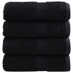Prosoape oaspeți premium SOLUND 4 buc. negru 30x50 cm 600 gsm GartenMobel Dekor