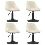Scaune de masă pivotante, 4 buc., crem, catifea GartenMobel Dekor