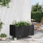 Jardinieră de grădină cu picioare, negru, 80x50x54 cm, PP GartenMobel Dekor