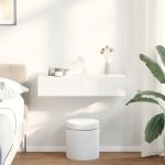 Raft de perete cu sertare, alb, 80x33x17 cm, lemn prelucrat GartenMobel Dekor