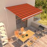Copertină retractabilă automat, portocaliu & maro, 400 x 300 cm GartenMobel Dekor