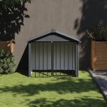 Cușcă câine cu acoperiș, negru, 117x103x102 cm, oțel galvanizat GartenMobel Dekor