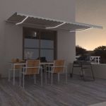Copertină retractabilă manual cu LED, crem, 600x300 cm GartenMobel Dekor