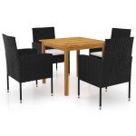 Set mobilier de grădină, 5 piese, negru GartenMobel Dekor