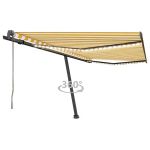 Copertină automată cu senzor vânt & LED, galben&alb, 400x300 cm GartenMobel Dekor
