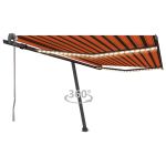 Copertină automată senzor vânt&LED, portocaliu&maro, 400x300 cm GartenMobel Dekor
