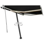 Copertină retractabilă manual cu LED, antracit, 350x250 cm GartenMobel Dekor