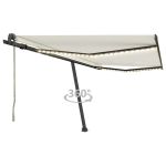 Copertină automată cu LED & senzor vânt, crem, 450x350 cm GartenMobel Dekor