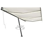 Copertină automată cu LED & senzor vânt, crem, 600x300 cm GartenMobel Dekor