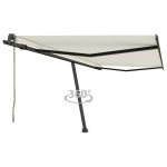 Copertină autonomă retractabilă automat, crem, 450x350 cm GartenMobel Dekor
