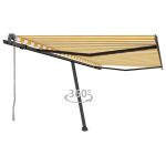Copertină autonomă retractabilă automat galben&alb 400x350 cm GartenMobel Dekor