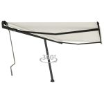 Copertină autonomă retractabilă manual, crem, 450x350 cm GartenMobel Dekor