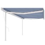 Copertină automată cu senzor vânt & LED, albastru&alb, 5x3 cm GartenMobel Dekor